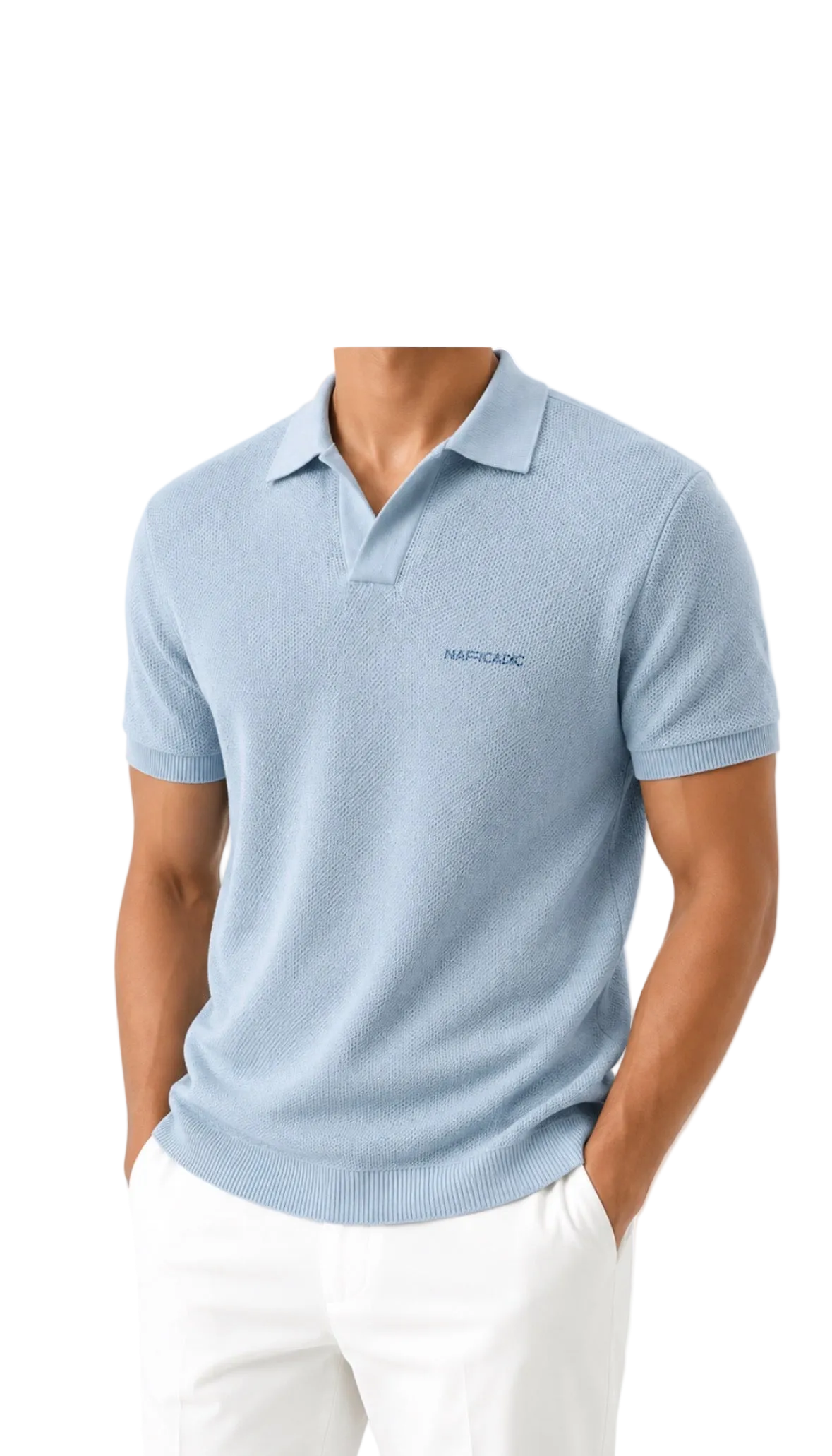 Narcadic Men’s Knitted Polo ‘Sky’