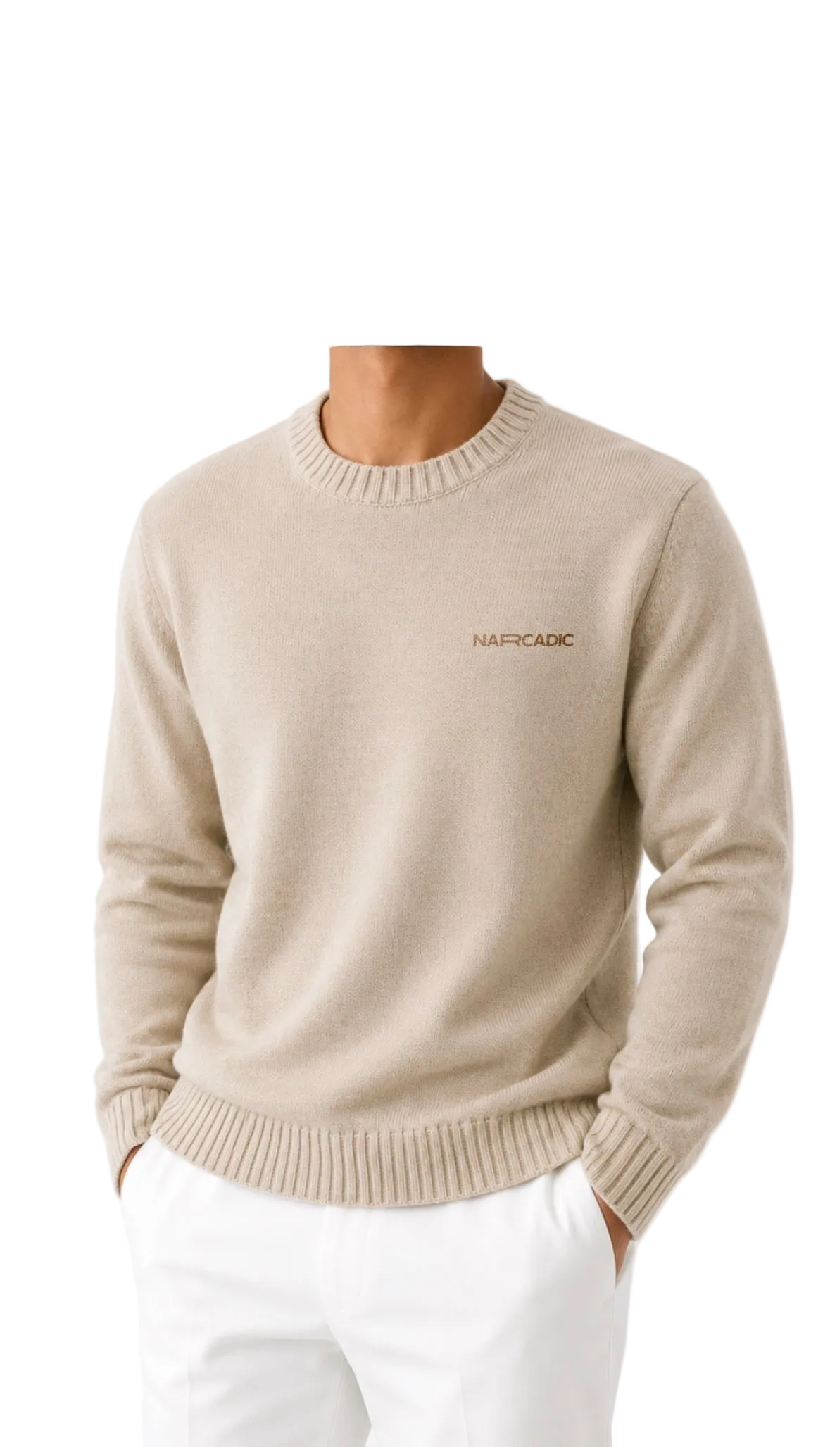 Narcadic Men’s Knitted SweatShirt ‘Alabaster’