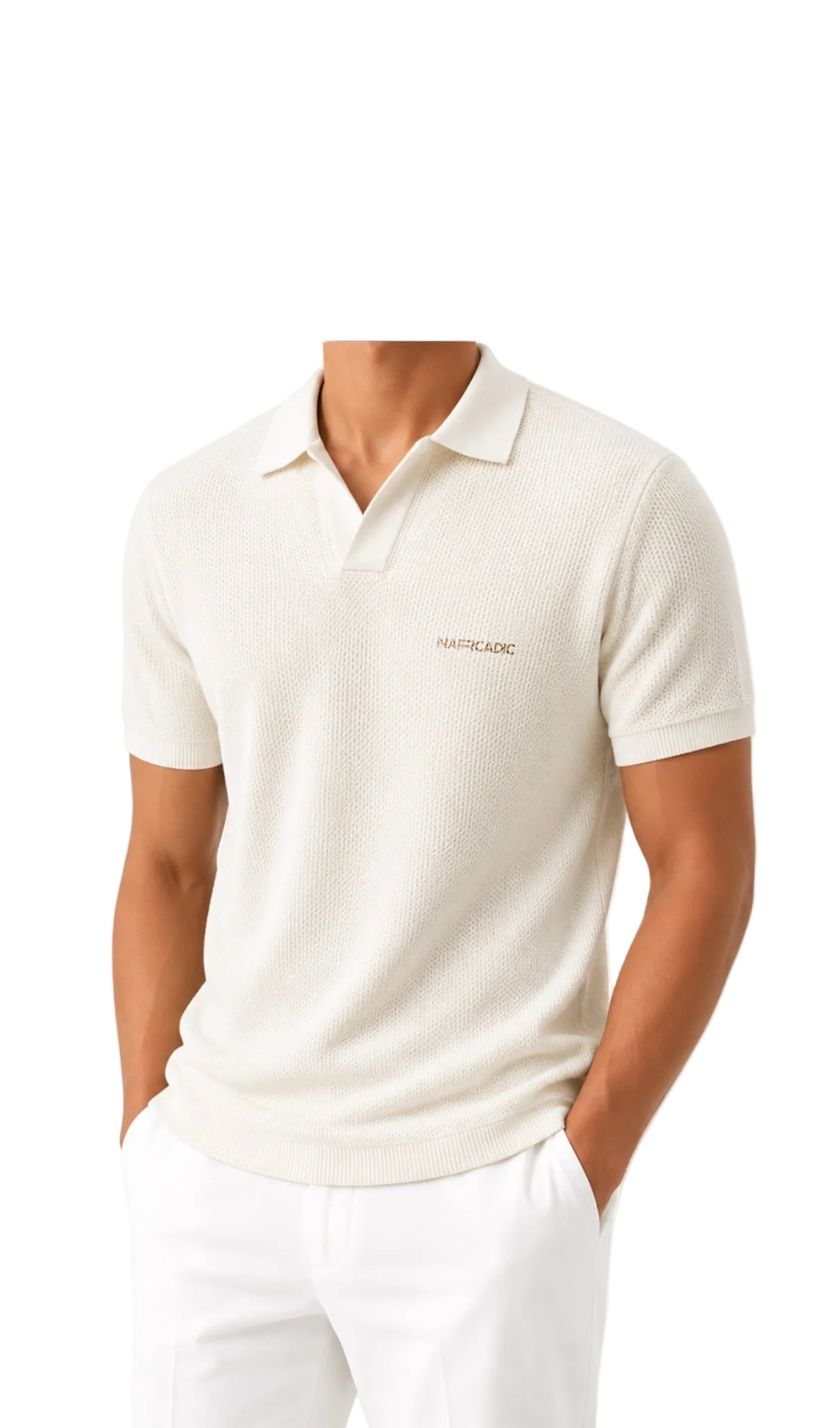 Narcadic Men’s Knitted Polo ‘Ecru’
