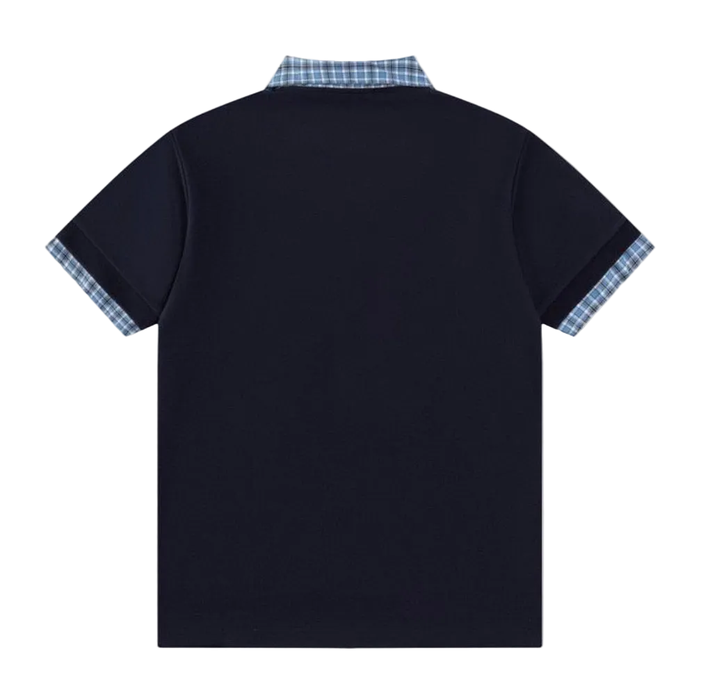 Miu Miu Layered Polo Shirt ‘Navy & Sky Blue’