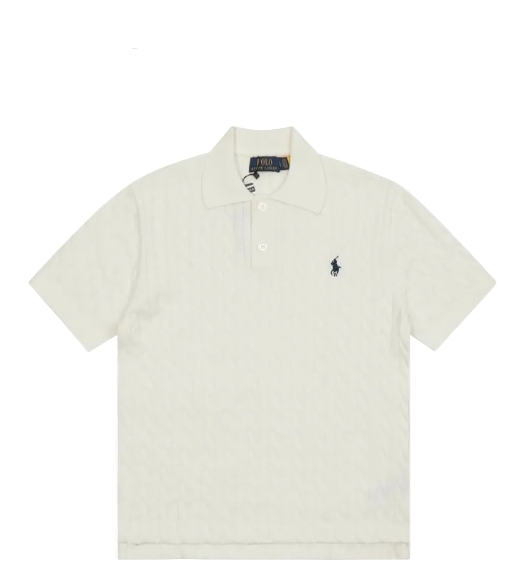 Ralph Lauren Men’s Knitted Short Sleeve Shirt ‘Cream’