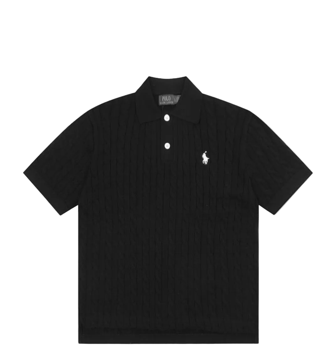 Ralph Lauren Men’s Knitted Short Sleeve Shirt ‘Black’