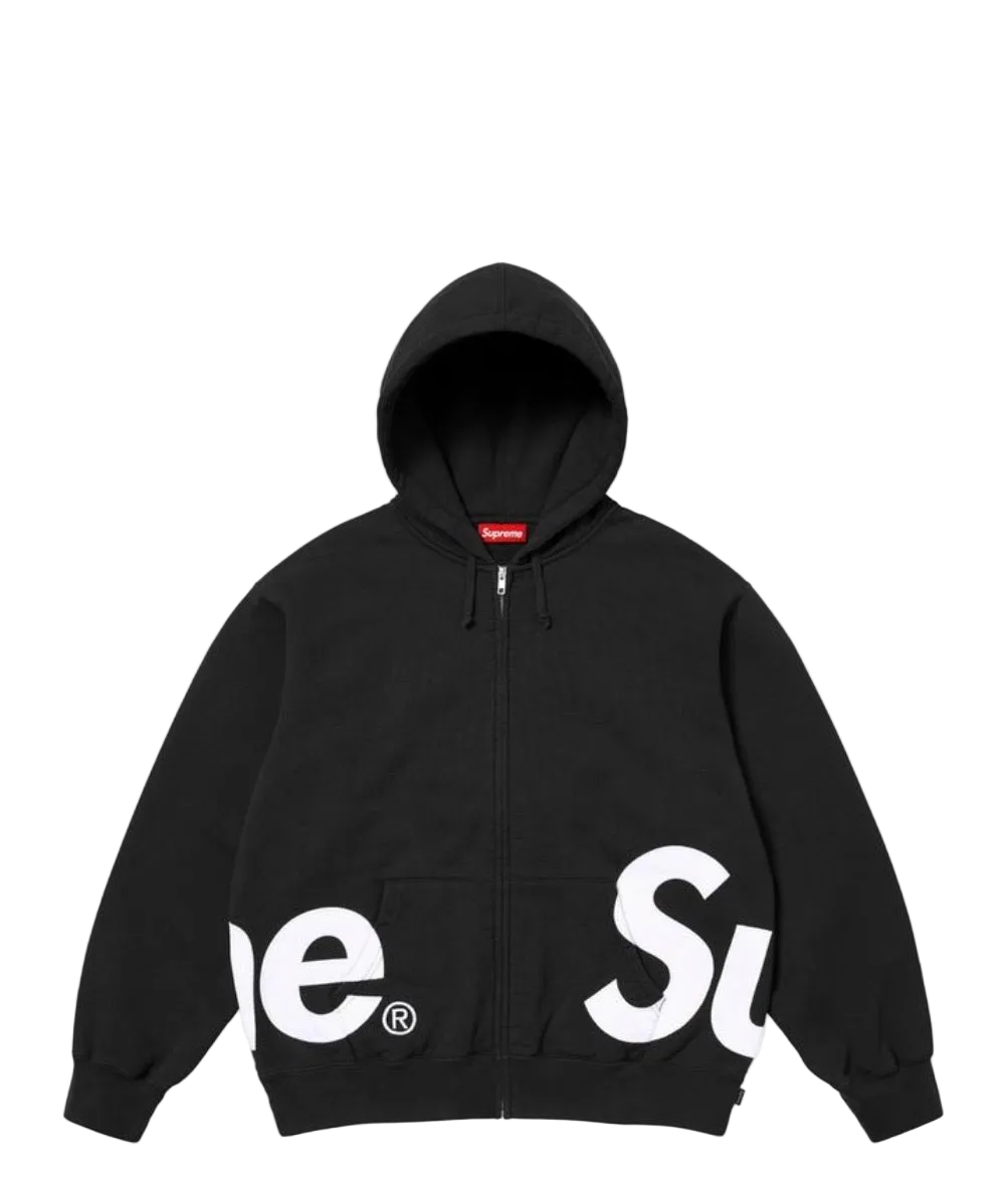 Supreme Big Logo Zip Up Hoodie ‘Black’