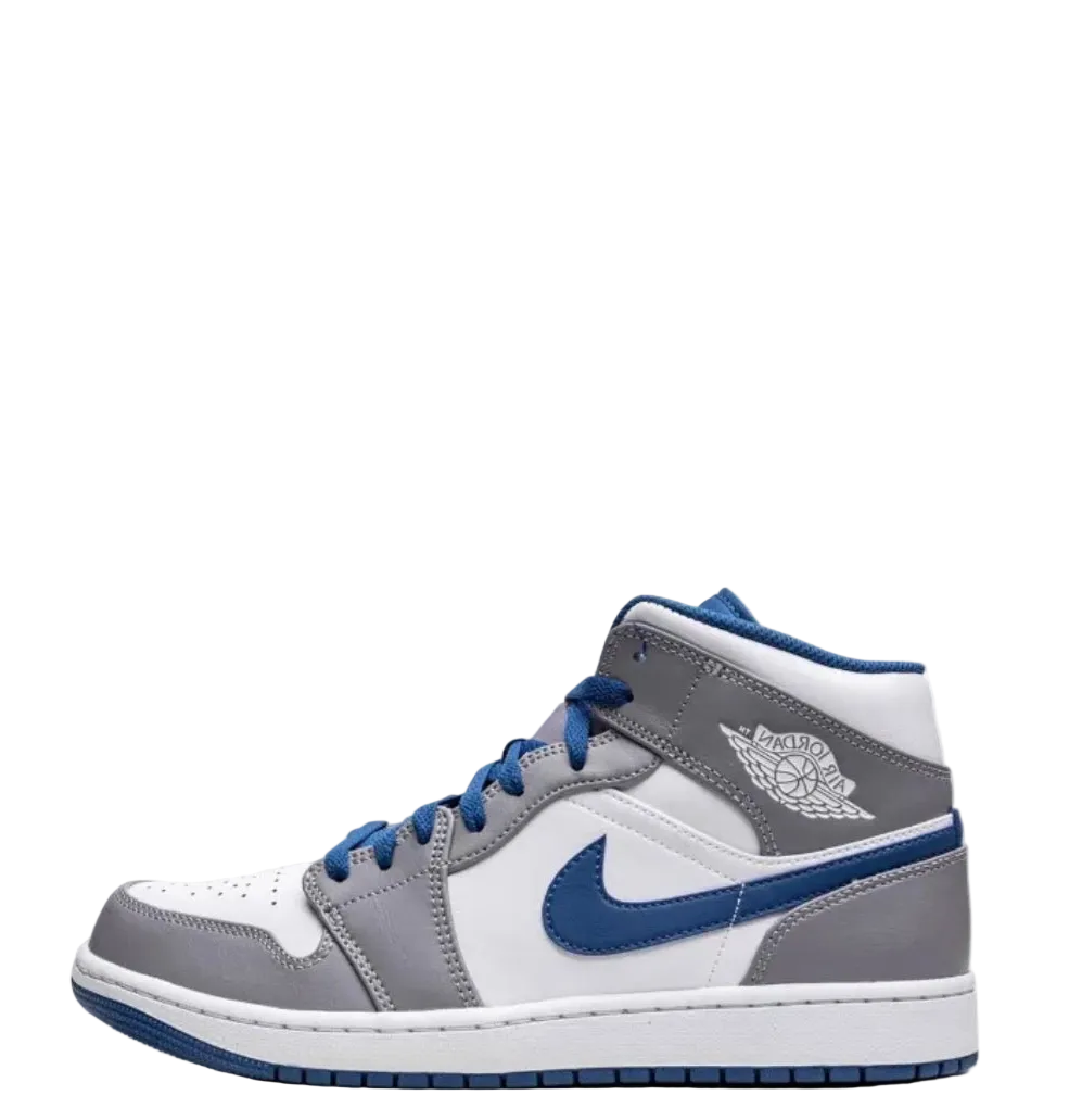 Air Jordan 1 Mid ‘Grey-White/Blue’