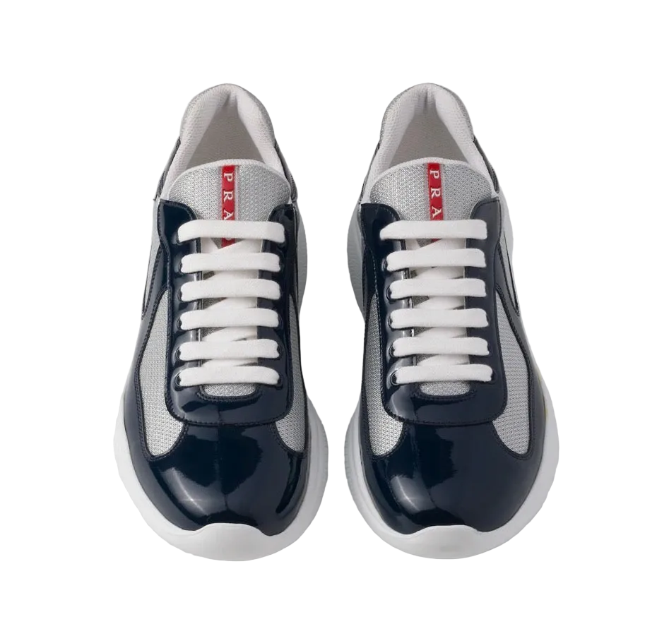 Prada Men’s American Cup Trainers ‘Royal & Silver’