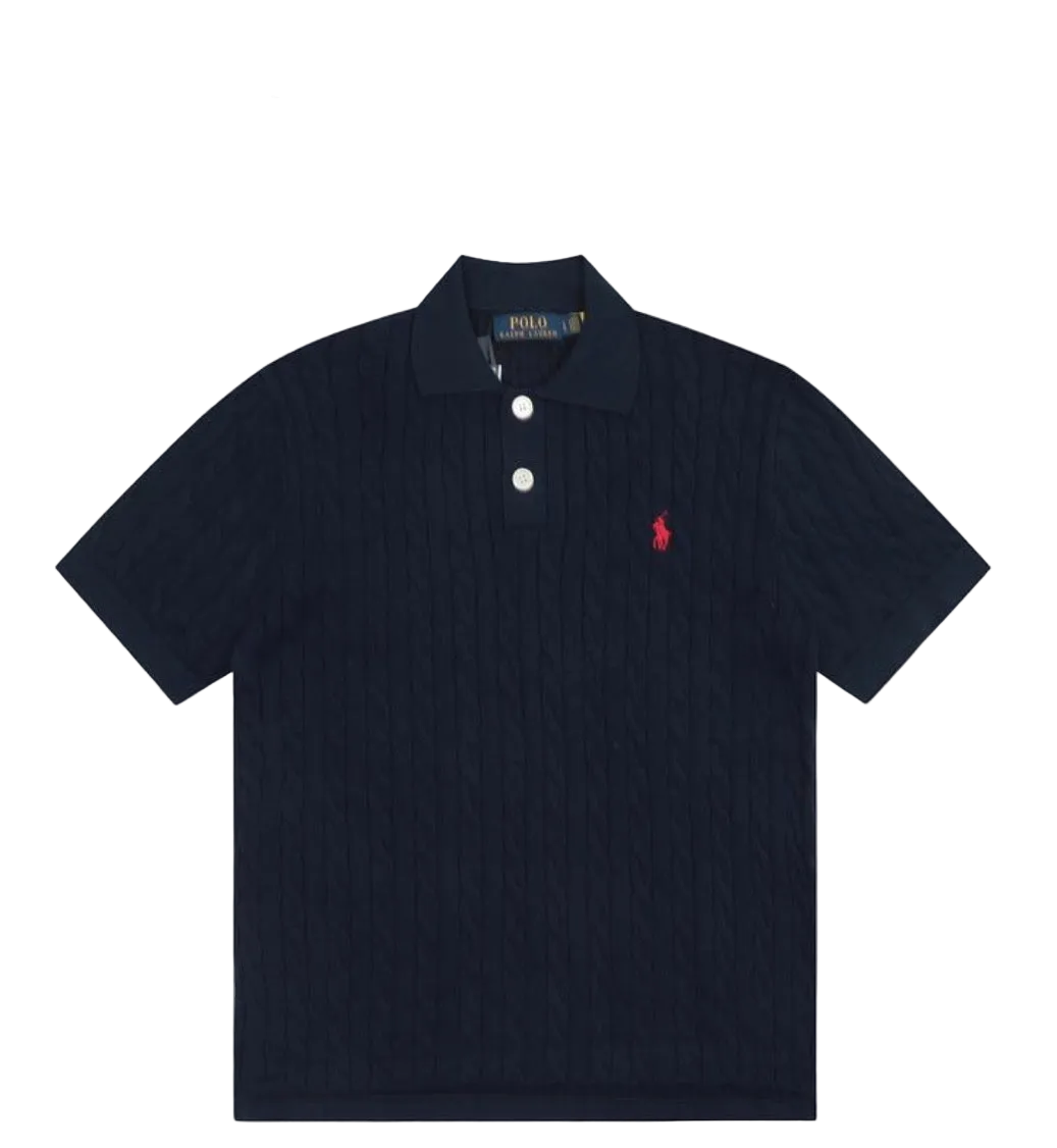 Ralph Lauren Men’s Knitted Short Sleeve Shirt ‘Navy’