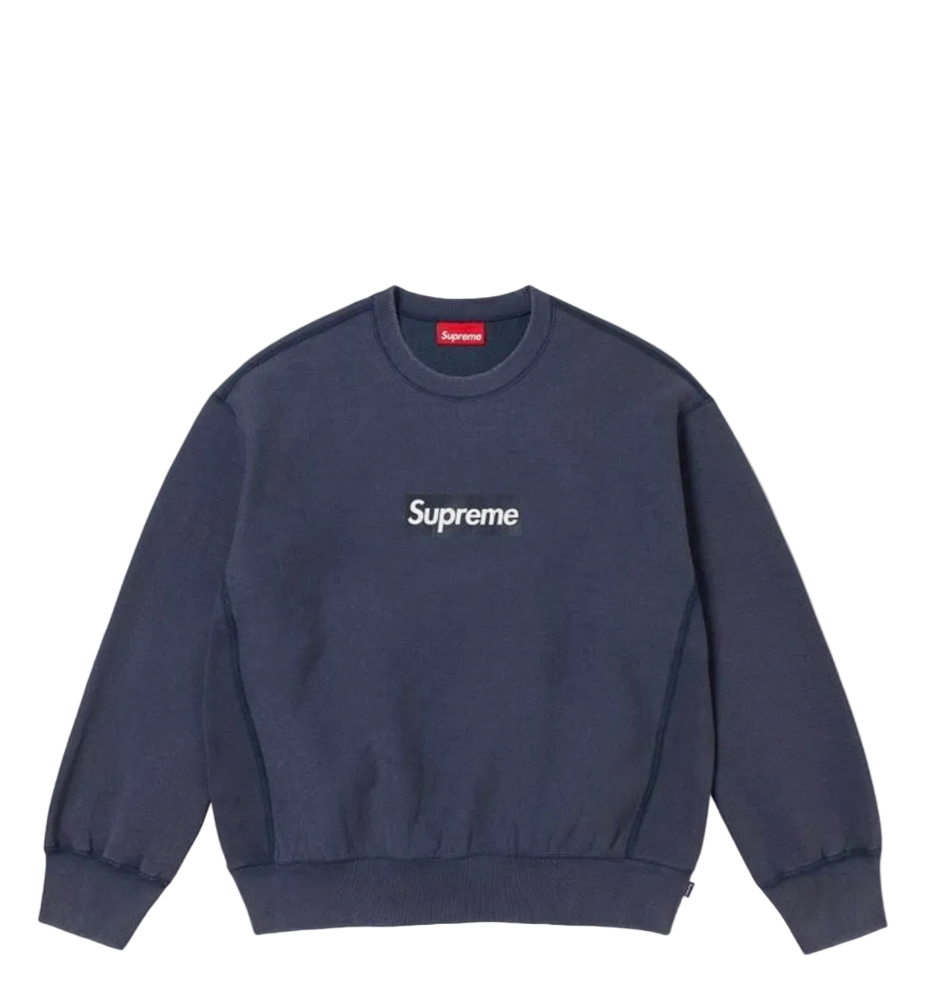 Supreme Washed Logo CrewNeck ‘Navy’